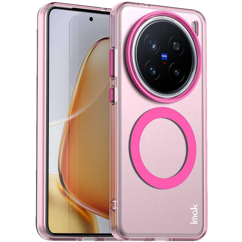 

IMAK For vivo X200 Pro 5G Case Compatible with MagSafe Candy Color Anti Drop TPU+PET Back Cover Red