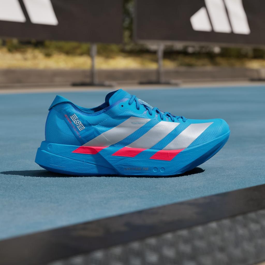 adidas Adizero Adios Pro 4 JR4796 Men's Performance Sports Shoes Solar Blue / Silver Metallic / Lucid Red