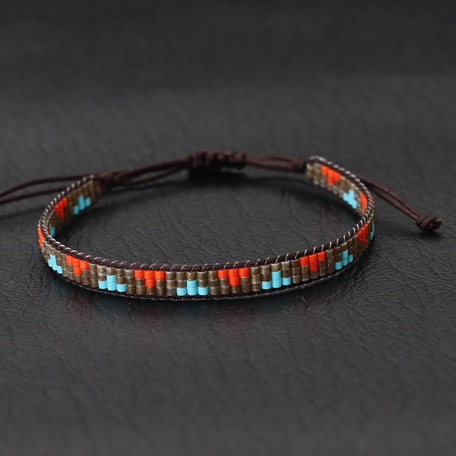

Ethnic Bohemia String Bracelet Women Handmade Adjustable Seed Beads Braclet Beach Surfer Casual Jewelry Ethnic String Braslet