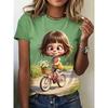 Summer Women's 3D Printed Crew Neck T-Shirt Fashion Versatile Trend Breathable Casual