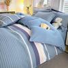 Plaid Striped Bed Sheet Quilt Cover Twill Thickened Quilt Cover Bedding Quilt Cover Three-piece Bed Sheet Set