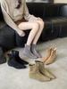 Autumn and winter new small square head short with flat temperament thin French fashion sexy beauty female Internet celebrity short boots