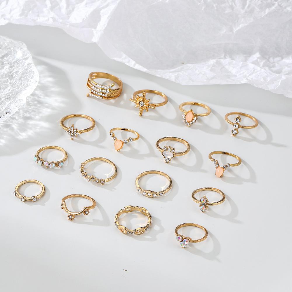Bohemian Ring Set Of 16 Diamond Set Ring Jewelry