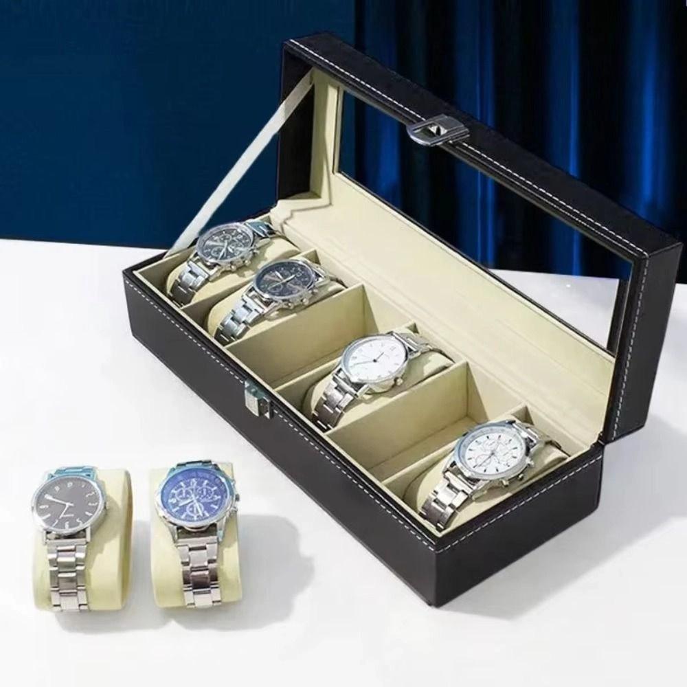 Lockable Jewelry Box Removable Watch Pillows Watch Organizer Fashion Watch Display Box  Women