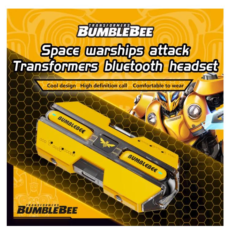 Ship From US Transformers TF-T01 Gaming Earphones Bluetooth 5.4 ENC Noise Reduction Headphones HD Call Music Earbuds Bumble Bee
