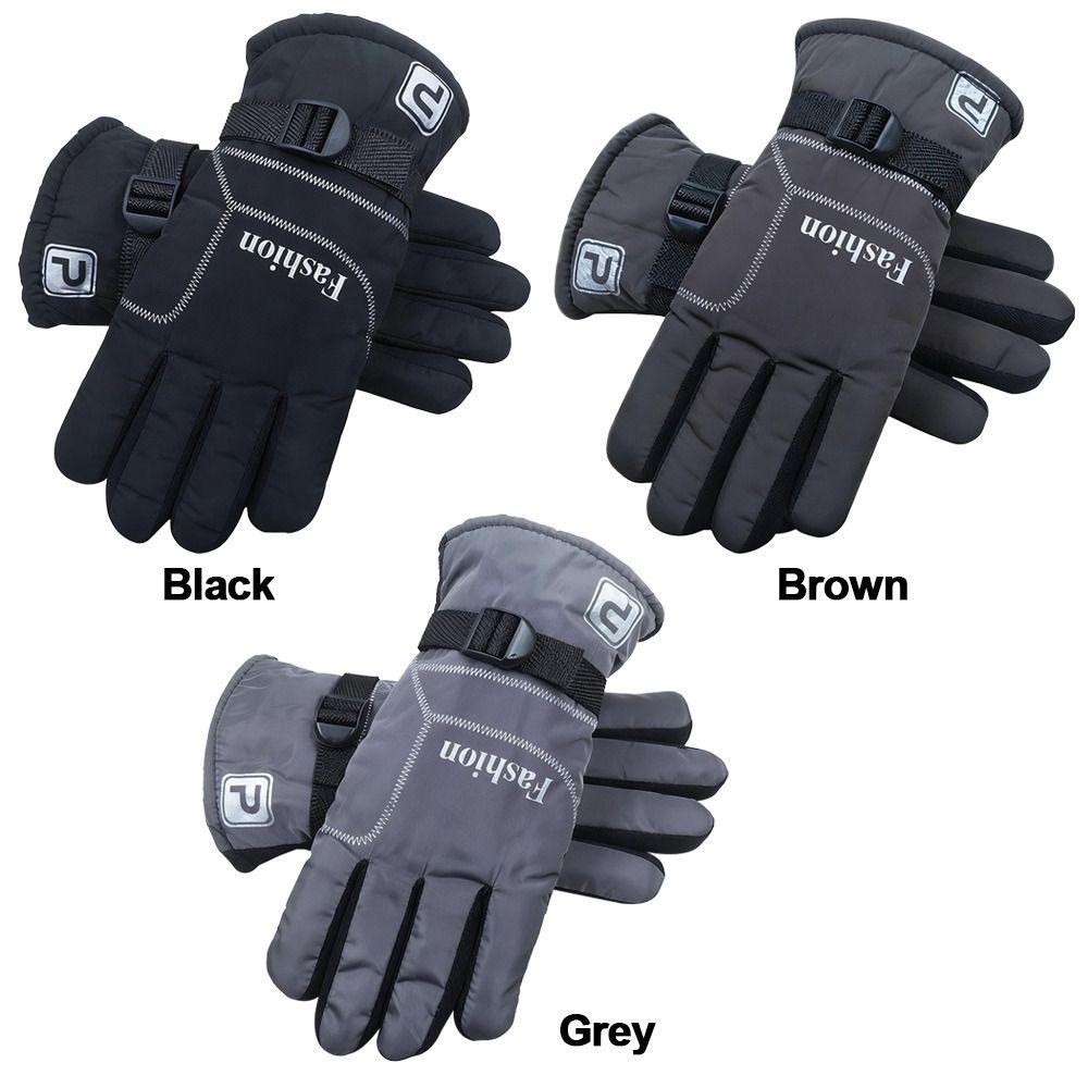 Fashion Waterproof Ski Gloves Warm Thermal Comfortable Snow Gloves Fleece Lined Winter Gloves Running