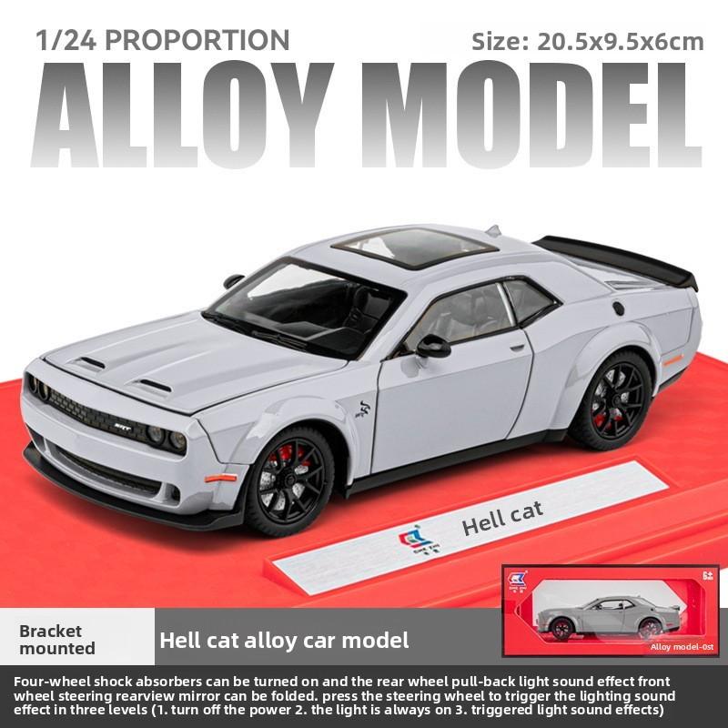 Challenger Simulation Alloy Srt Hellcat Sports Car Model Toy Display For