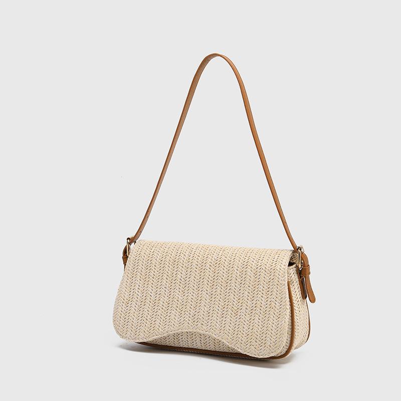 Woven Bag for Women 2025 Summer Trendy High-End Commuter Underarm Bag Casual Vacation Single Shoulder Straw Bag