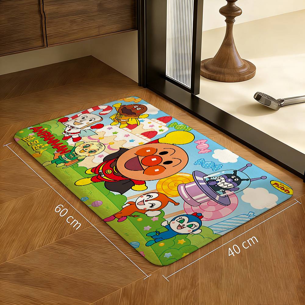 Classic Anime A-Anpanman-Cartoon Kitchen Mat Kids Room Bedroom Decoration Balcony Anti-Slip Doormat Living Room Alfombra