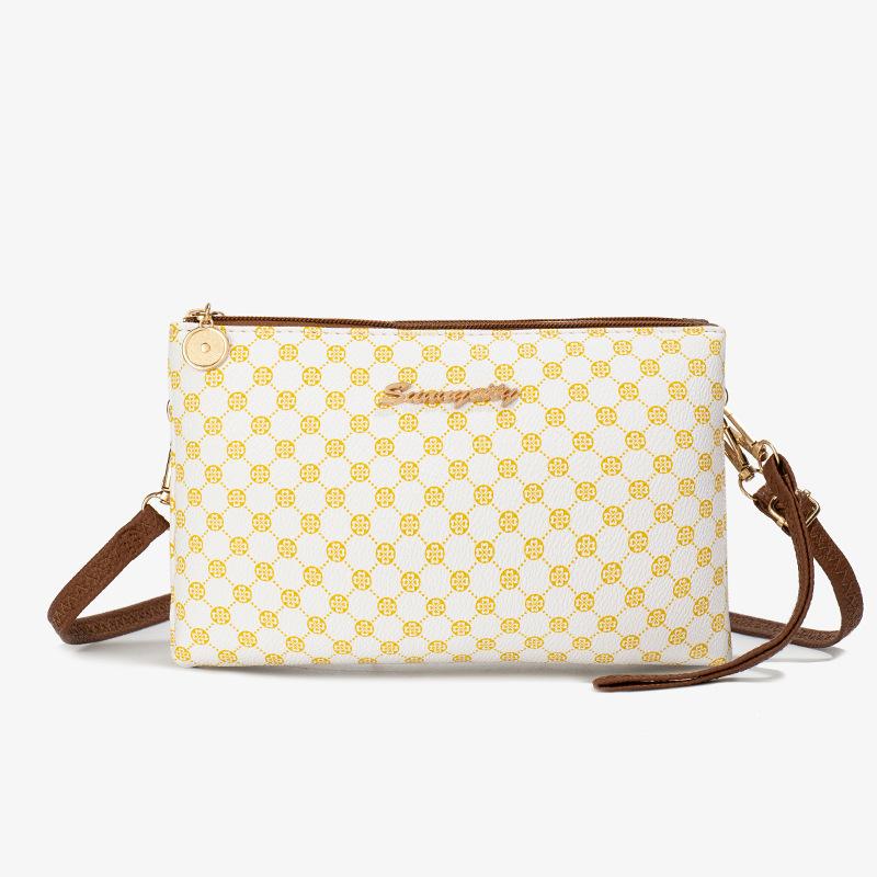 

Simple printed small square bag autumn and winter new fashion women s messenger double-layer mobile phone change bag woman белый