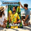 Personalisierbares Neymar Jr Strandtuch mit individuellem Namen, für Reise Camping Strandparty Heimdeko, Geburtstagsgeschenk für Familie & Freunde