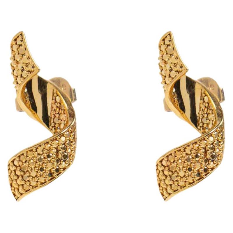 Kate Spade Spiral Design Brass Earrings Women s KM963 0-CLEAR GOLD золотой