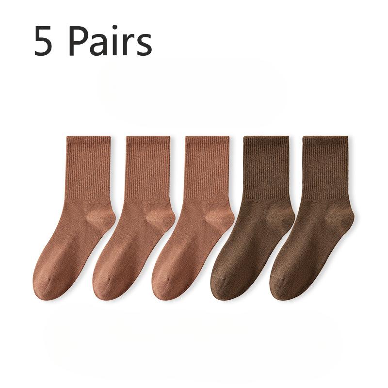 

5 пар осенне-зимних носков из чистого хлопка, мужские носки средней длины, антибактериальные влагоотводящие носки, однотонные антибактериальные мужские хлопковые носки 5 pairs
