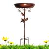 Vintage Bird Feeder Ground Plugin Iron Bird Feeding Dish Bird Water Bowl  Courtyard