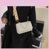 2024 New Korean Style Fashion Grid Chain Solid Color Shoulder Crossbody Small Square Bag Trendy