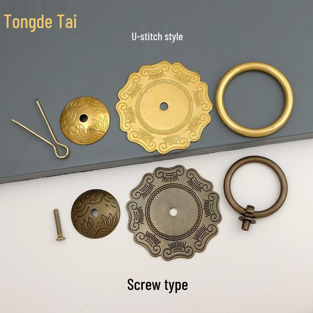 Antique Style Pure Copper Hexagonal Handle for Cabinets & Drawers - Retro Chinese Hardware Accessory