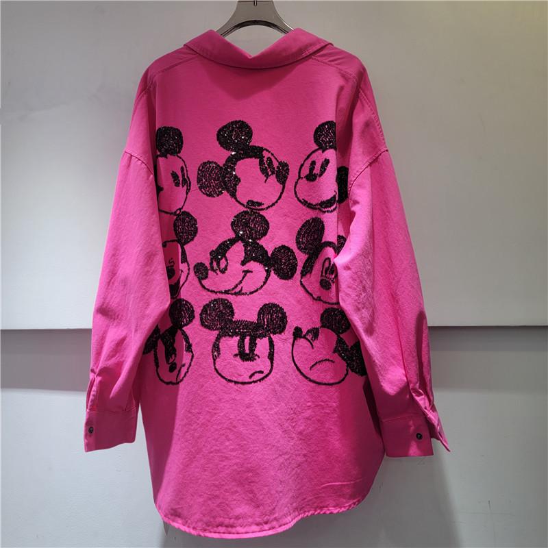 2026 Spring Women's European Style Irregular Top with Mickey Sequins