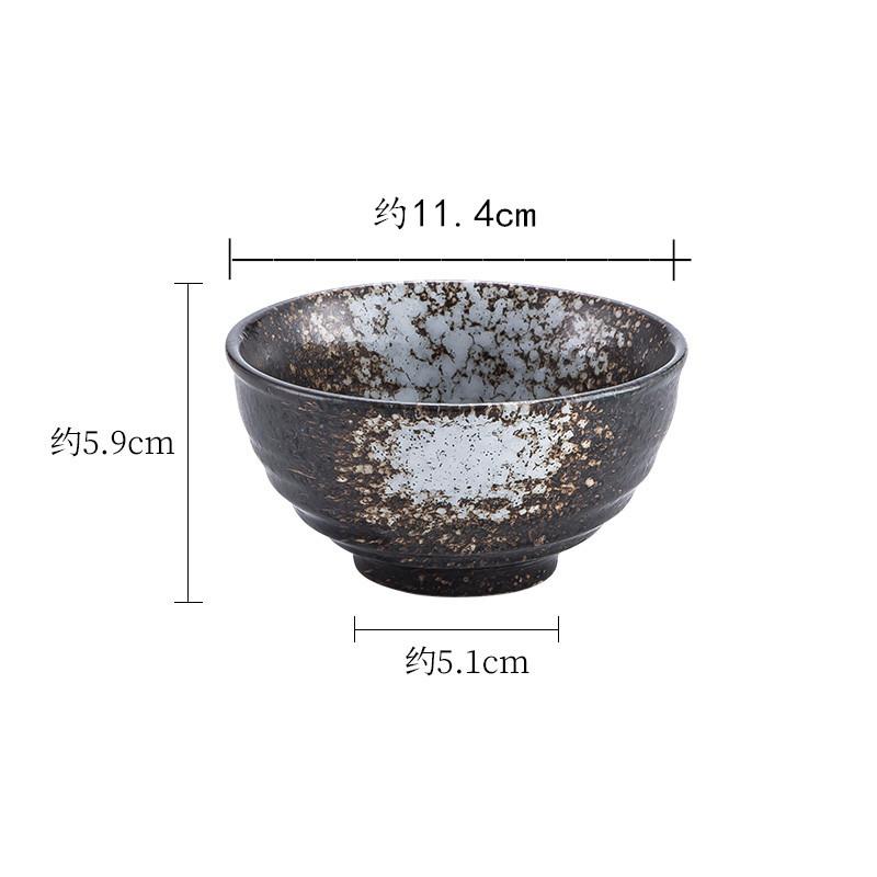 Japanese Tableware Rice Bowl Barbecue Table Round Bowl Household Eating Bowl Homestay Retro Rice Bowl One Person Food