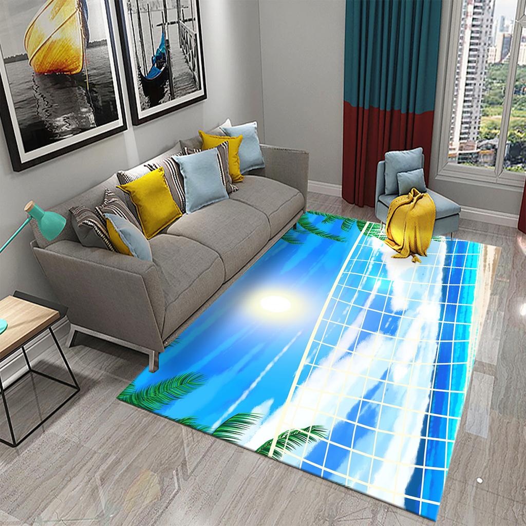 3D Fashion Volleyball Pattern Carpet for Living Room Bedroom Kitchen Bathroom Door Entrance Anti-slip Large Carpet Home Decor