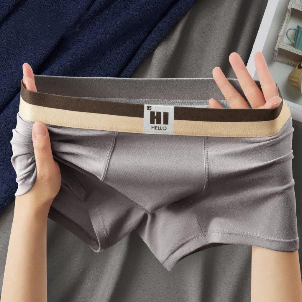 

Мужские удобные боксеры-брифы Meilaide из чистого хлопка – Дышащие подростковые шорты в корейском стиле 2XL (recommended 140-165 jin) темно-серого