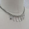 Coole Hip Hop Damen Choker Bib Kette Anhänger Halsketten mit dem Buchstaben "Hellboy"