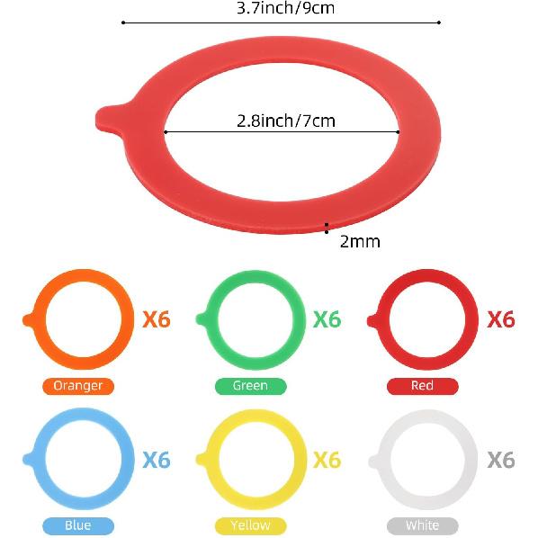 36 Pcs Rubber Seals Rings, Airtight Silicone Replacement Gasket, Leakproof Sealing Rings for 3.75 Inches Glass Mason Jars