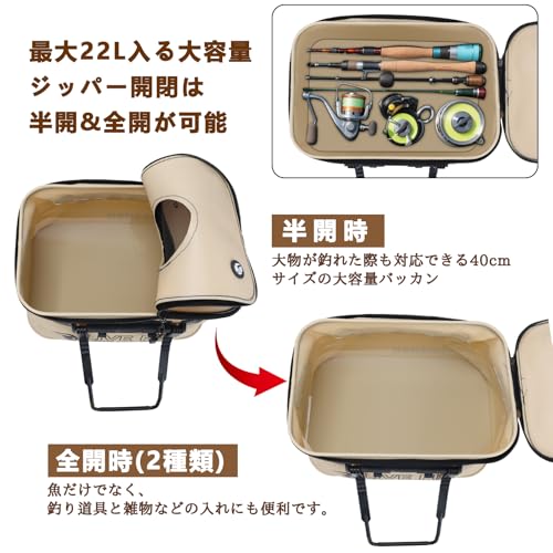 FYY Fischer-Eimer, 40cm, 22L, Faltbar, EVA-Material, Wassereimer, Großes Fassungsvermögen, Kompakt, Leicht, Grün, Ideal für Camping, Autowäsche, Garten