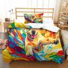 Dog Bedding Set, Cartoon Cute Style 3D Printed Ultra-fine Fiber Duvet Cover Pillowcase 3-piece Set for Adults and Children