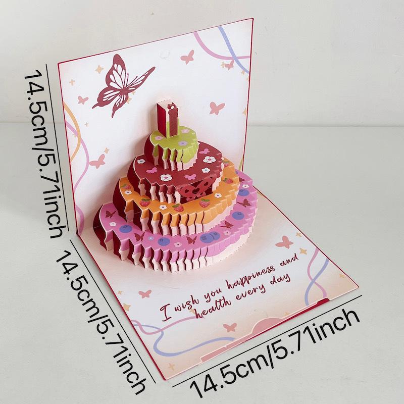 

3D Мультяшная Открытка-Поп-Ап на День Рождения с Дизайном Торта