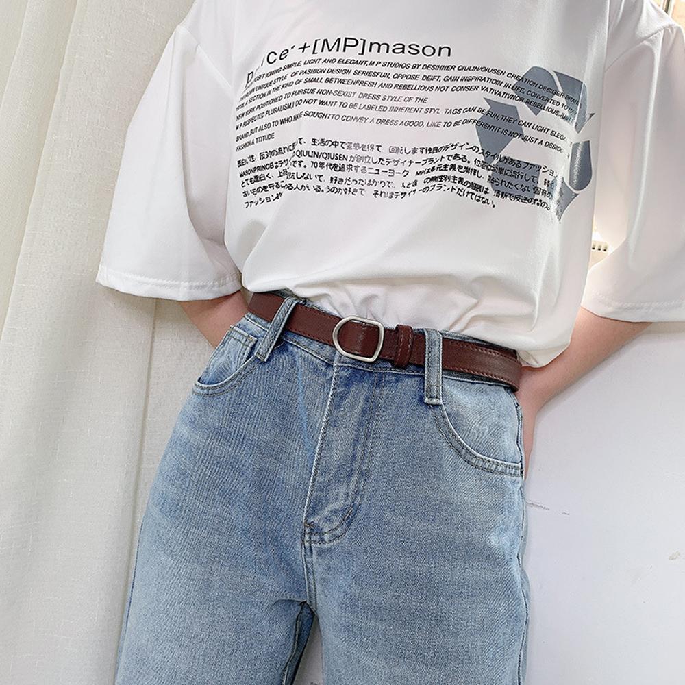 Luxury Jeans Decorative New Designer Women Waist Strap No-hole Buckle Thin Belt PU Leather Belts