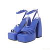 Square Toe 2025 New Woman Platform Sandals Shoes Hoof Heels High Platform Summer Sexy Elegant Fashion Woman Heels Shoes Sandals