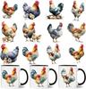 12PCS Farm Chicken UV DTF Stickers | Durable No-heat Cold UV DTF Cup Wrap for Ceramic Mugs and Coffee Cups. Ideal for DIY Crafts and Drinkware Decorat