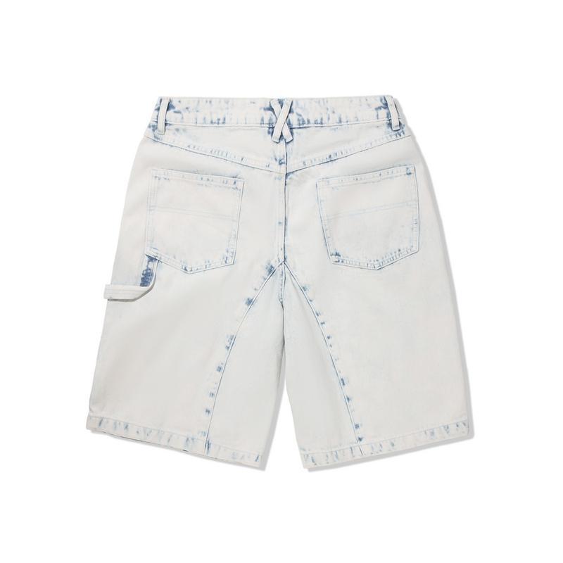 Li Ning Trendy Sports Series Comfortable Simple Versatile Loose Fit Denim Shorts Men shorts Light-Blue-Denim AJSV001-1