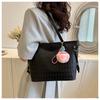 Women's Faux Leather Tote Bag Large Capacity Fashionable Shoulder Crossbody Bag Casual Office Handbag