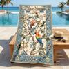 Custom Name Floral Parrots Quick-drying, highly absorbent beach towel,suitable for the beach, pool, gym, and travel.Sports sweat towel Convenient and 
