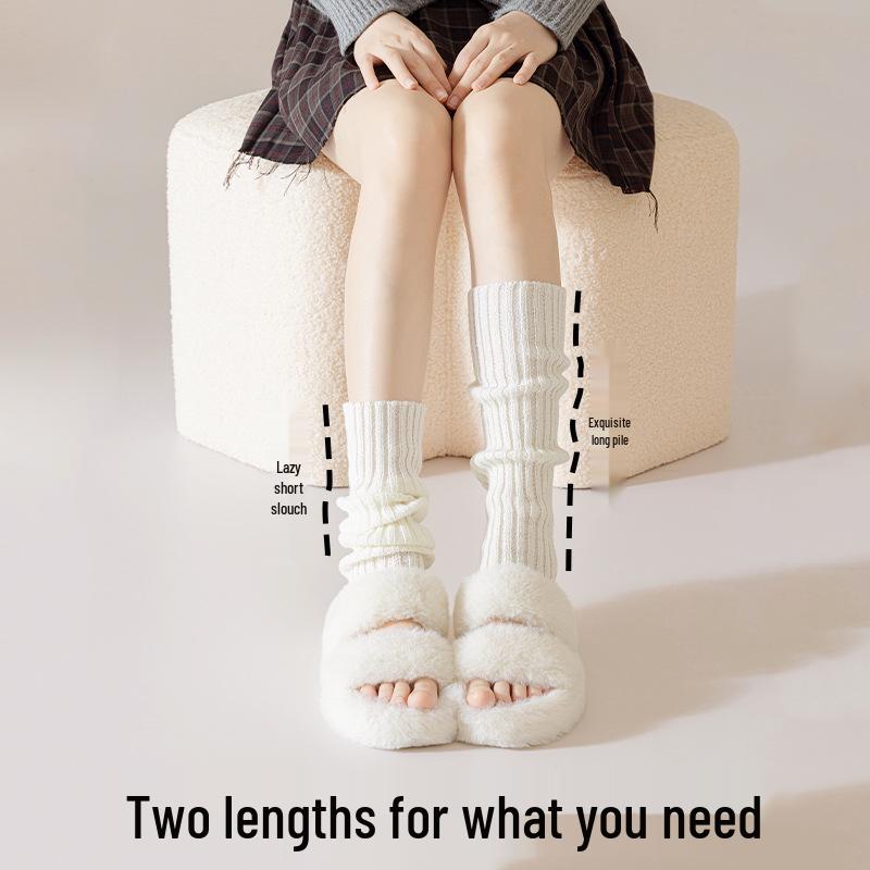 Women's Y2K Knitted Leg Warmers: Thick Autumn/Winter Japanese Style Student Socks