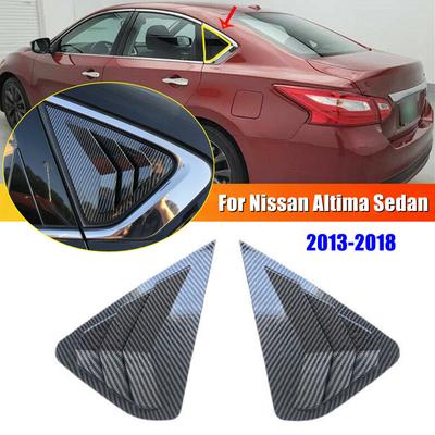 For Nissan Altima Sedan 2013-2018 Car Rear Window Louver Shutter Cover Side Vent Trim Sticker Scoop ABS Exterior Accessories