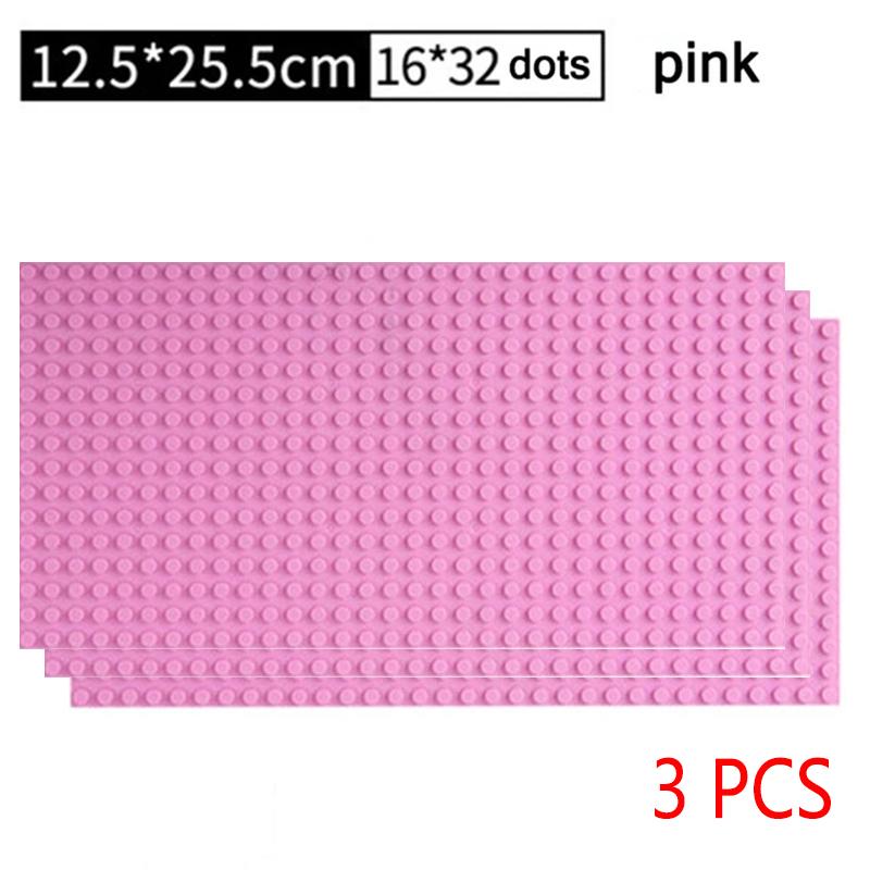 Non-Toxic 3Pcs Classic Base Plates Blocks 32X32 32X16 Dots Building Baseplates Bricks Assembly City Road Moc Friends City Toys