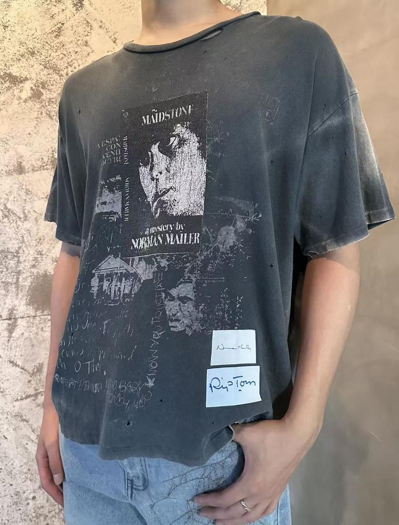 Yao Fashion Oversized Fit Vintage Unisex Street Style All Match Versatile Trendy Casual Comfortable Daily Tops T Shirt For Men