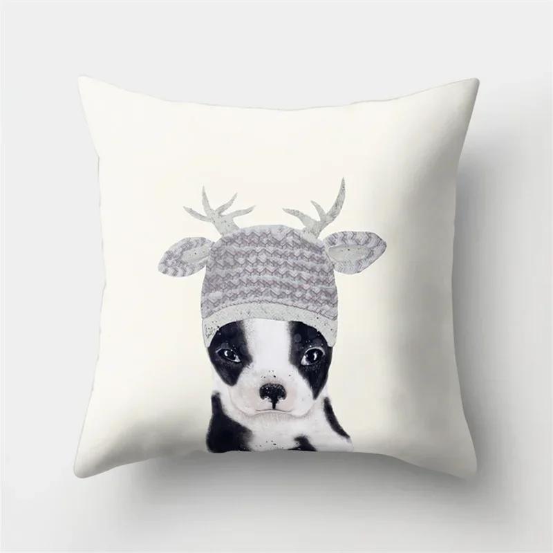 Cute Animal Dog Deer Bear Cushion Cover Home Living Room Sofa Bedroom Decoration Throw Pillow