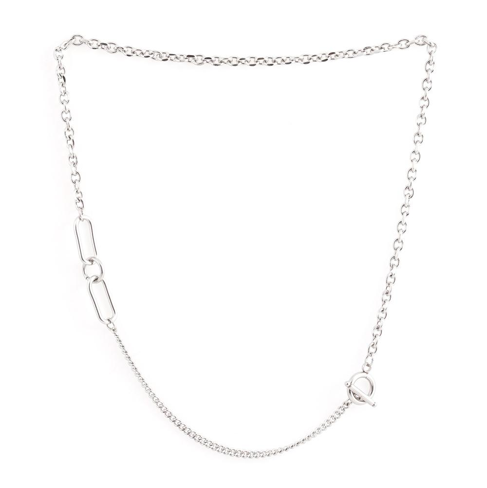 Jbans Classic Mixed Chain Surgical Steel Necklace (J2302-An101_Sv)