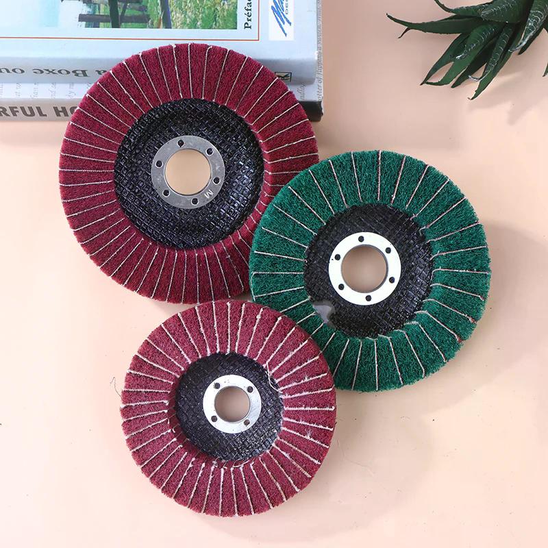 100/115/125mm Grinding Wheel For Angle Grinder Nylon Fiber Flap Polishing Wheel Disc 5 Inch Non-Woven Grinding Wheel Metal Wood