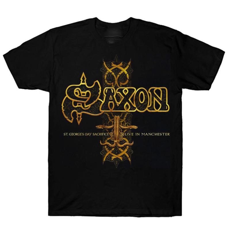 Vtg Saxon Band Music Concert Tour Cotton S-4XL Unisex Black Tee Shirt BL425