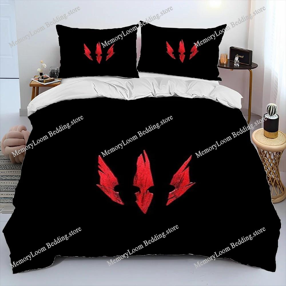 3D The W-Witcher Jogo Gamer Desenho Animado Colcha Conjunto de Roupa de Cama, Capa de Edredom Conjunto de Cama Capa de Colcha Fronha, Conjunto de Roupa de Cama Tamanho King Queen