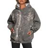 Sudadera con capucha para mujer Otoño Invierno Estampado de Hojas Bolsillo Grande Mangas Largas Gruesa Cálida Holgada Con Capucha Camuflaje Diario Deporte Superior