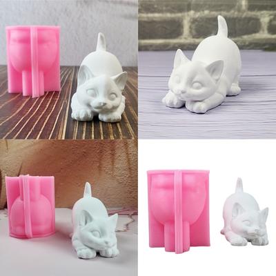 Cats Kitten Animal Silicone Molds for Candle Soap Candy Chocolate Molds Cement Gypsum Silicone Molds for Home Decoration