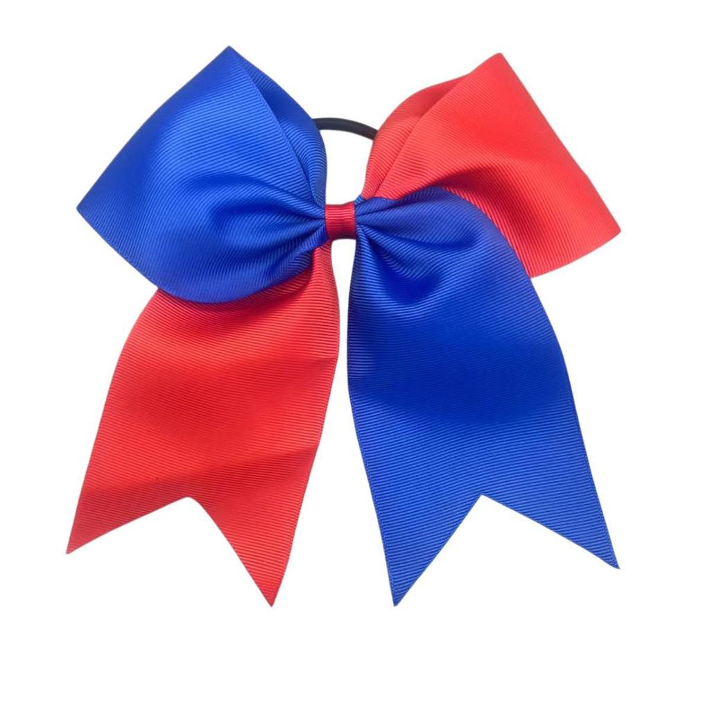 Two-Color Swallowtail Leather Bow Children's Hair Tie for Cheerleading
