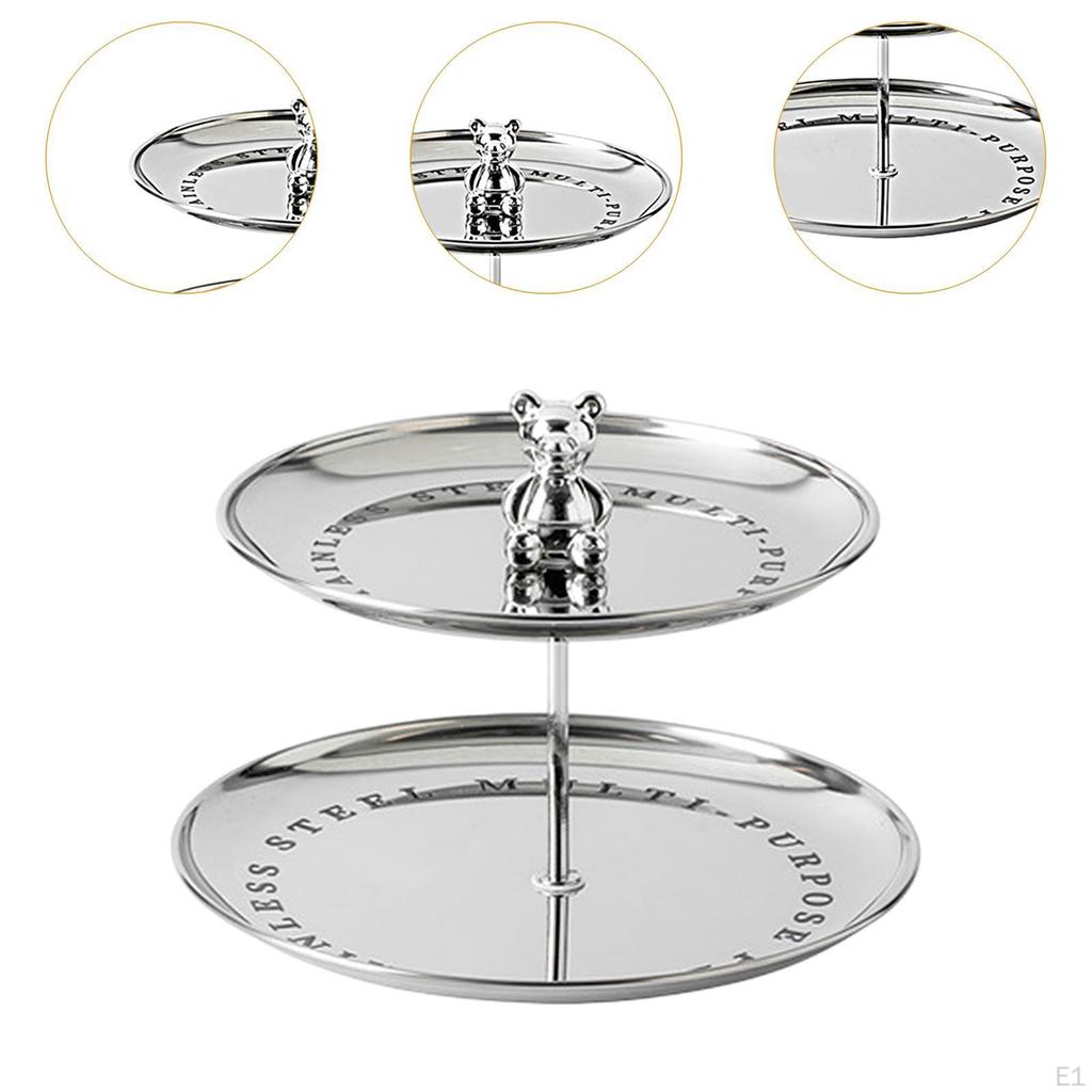 Cupcake Stand Cup Cake Towel Modern Stainless Steel Tiered Serving Tray Dessert Display Plate