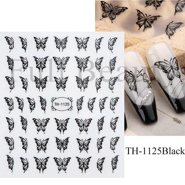 Nail Art Stickers Ins Spring Blue Variety Butterfly Fresh Thin Tough Adhesive Nail Stickers