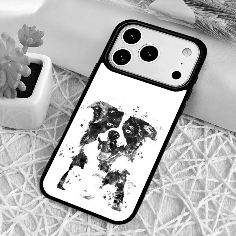 Border Collie Watercolor Phone Case for iPhone 17 Air 16 15 11 12 14 13 Pro Max Shockproof Cover